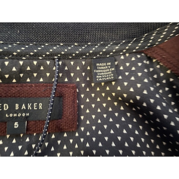 Ted Baker london  jacket bomber knit Burgundy Size 5 XL Flaw on Pocket - Picture 7 of 12